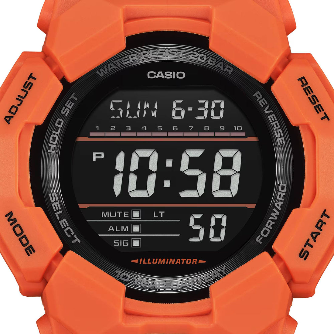 Orologio Uomo Casio G-SHOCK Arancione Digitale 10 Anni Batteria GA-010-4ER