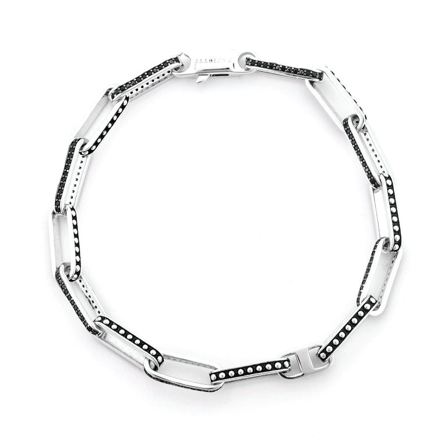 Bracciale Uomo Cesare Paciotti Argento Catena Spinelli Neri JPBR5097B