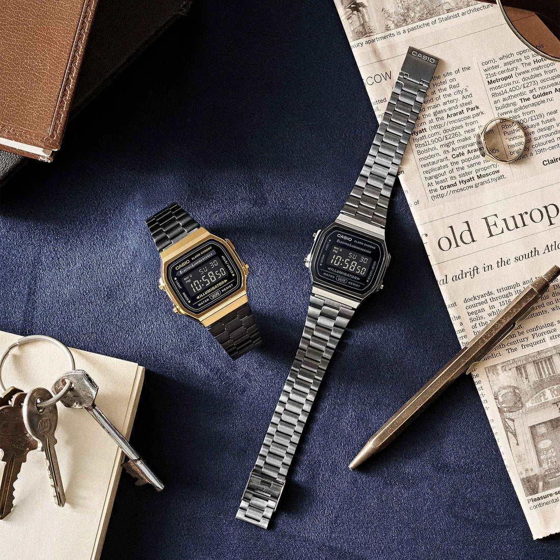 Orologio Uomo Casio Acciaio Nero Oro Digitale A168WEGB-1BEF