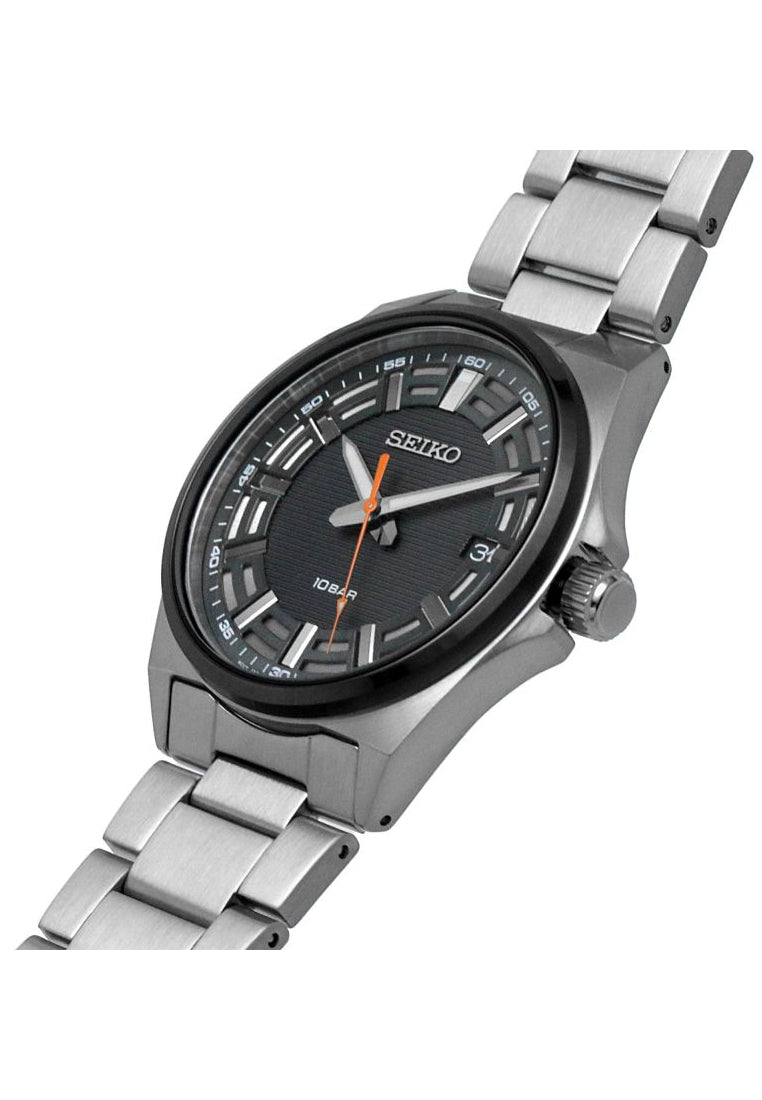 Orologio Uomo Seiko Quarzo Solo Tempo Data Acciaio Satinato SUR507P1