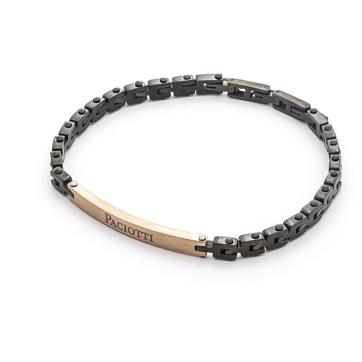 Bracciale Uomo 4US Cesare Paciotti Acciaio Nero Pvd Rose Gold 4UBR4531