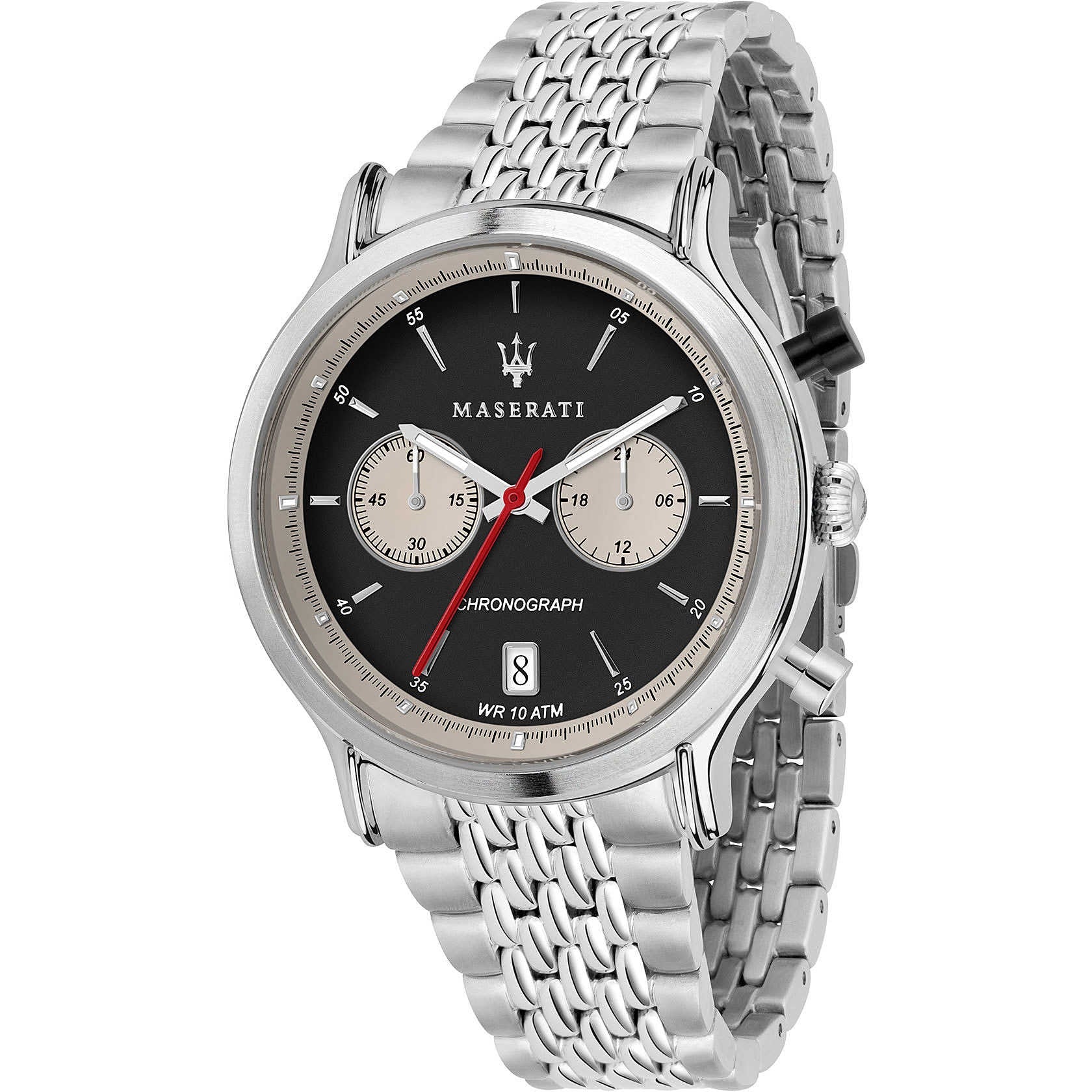 Orologio Uomo Acciaio Maserati Cronografo Quarzo Legend Bianco Nero R8873638001