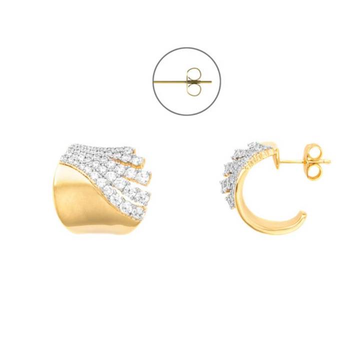 Orecchino Donna 4US Cesare Paciotti Ottone Oro Pvd Zirconi 4UOR8558W
