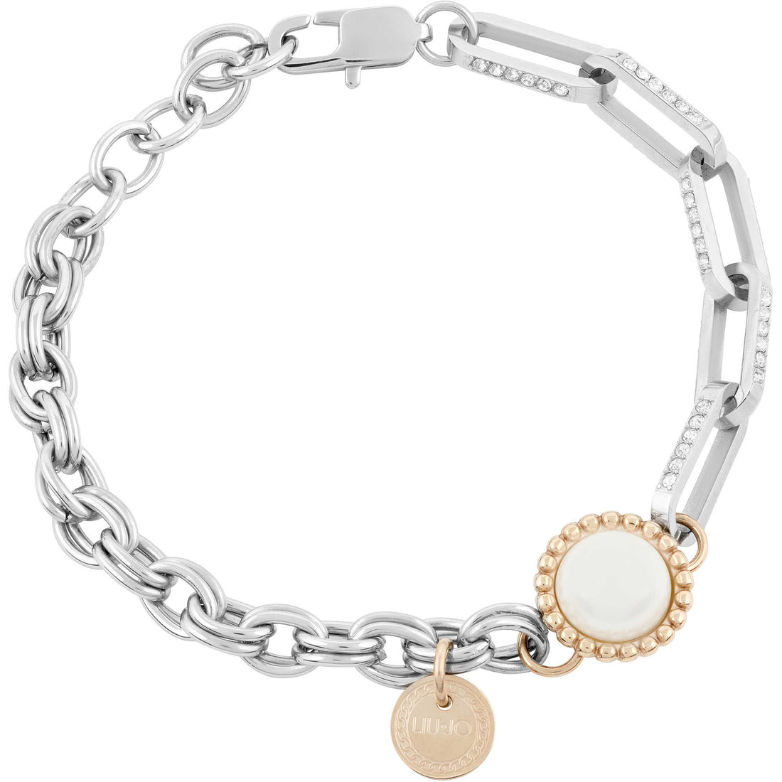 Bracciale Donna Liujo Catena e perla  Acciaio Brilliant LJ1755