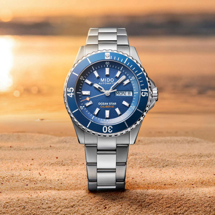 Orologio Uomo Mido Automatico Ocean Star 200 Data Blu M0269301104100