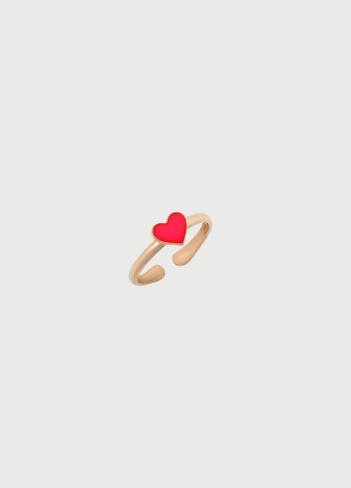 Anello Donna Liu Jo Argento 925 Rosè Regolabile Con Cuore Rosso ALJ155