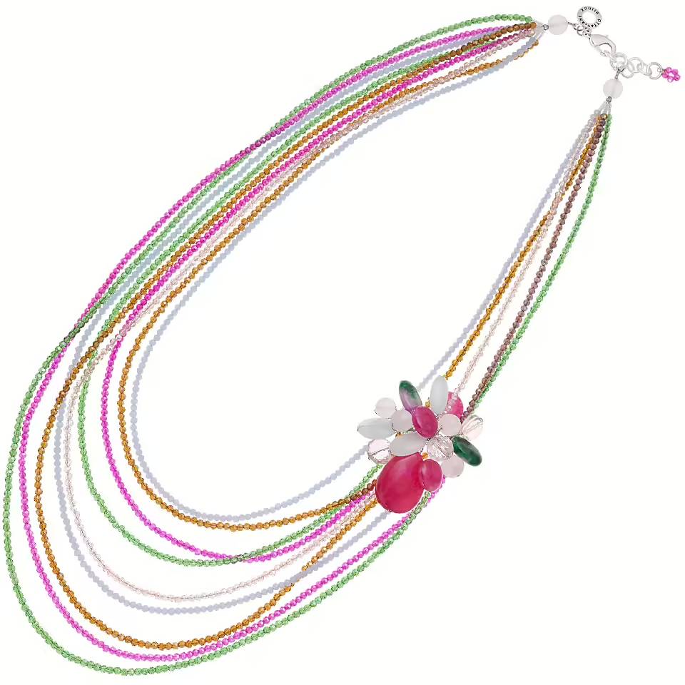 Collana Donna Ottaviani Bronzo con Cristalli E Strass Colorati 501064C