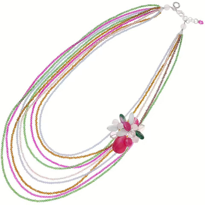 Collana Donna Ottaviani Bronzo con Cristalli E Strass Colorati 501064C