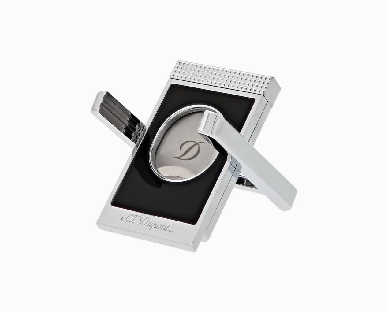 Tagliasigari Uomo Dupont Cutter Stand Acciaio Lacca Nera 003415