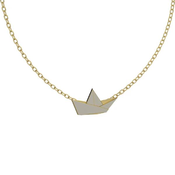 Collana Bambino Nanàn Argento 925 Dorato Origami Barchetta NAN0722