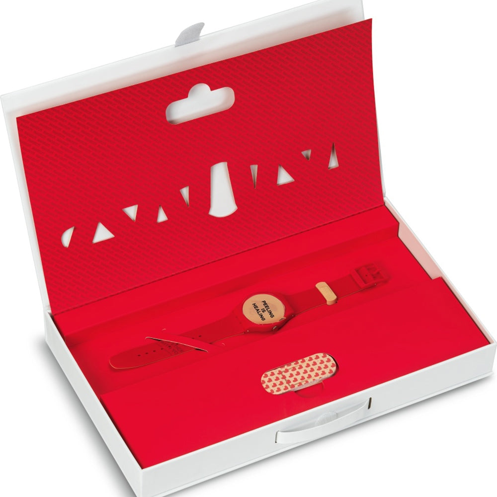 Orologio Unisex Swatch San Valentino Cerotto Cuore Rosso SUOZ718