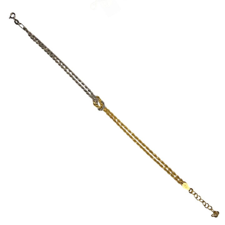 Bracciale Unisex Re Mida Nodo Torchon Argento Bicolore 925 BR-Med-32BG