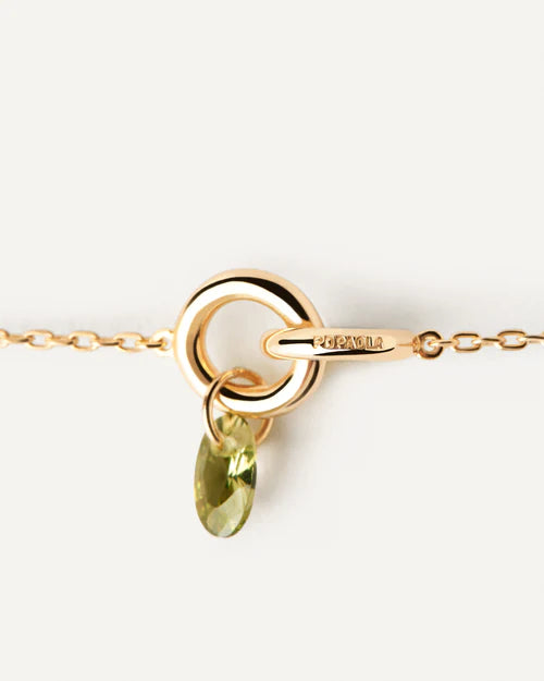 Collana Donna PDPaola Argento Dorato 925 Zircone Verde Oliva CO01-845-U