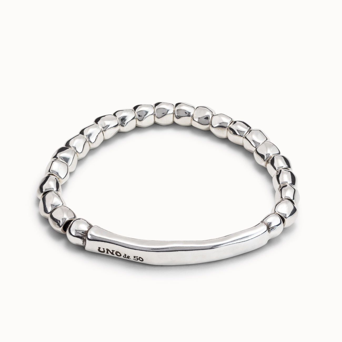 Bracciale Donna Uno De 50 Elastico Semirigido Biglie Lucide PUL18844MTL000L