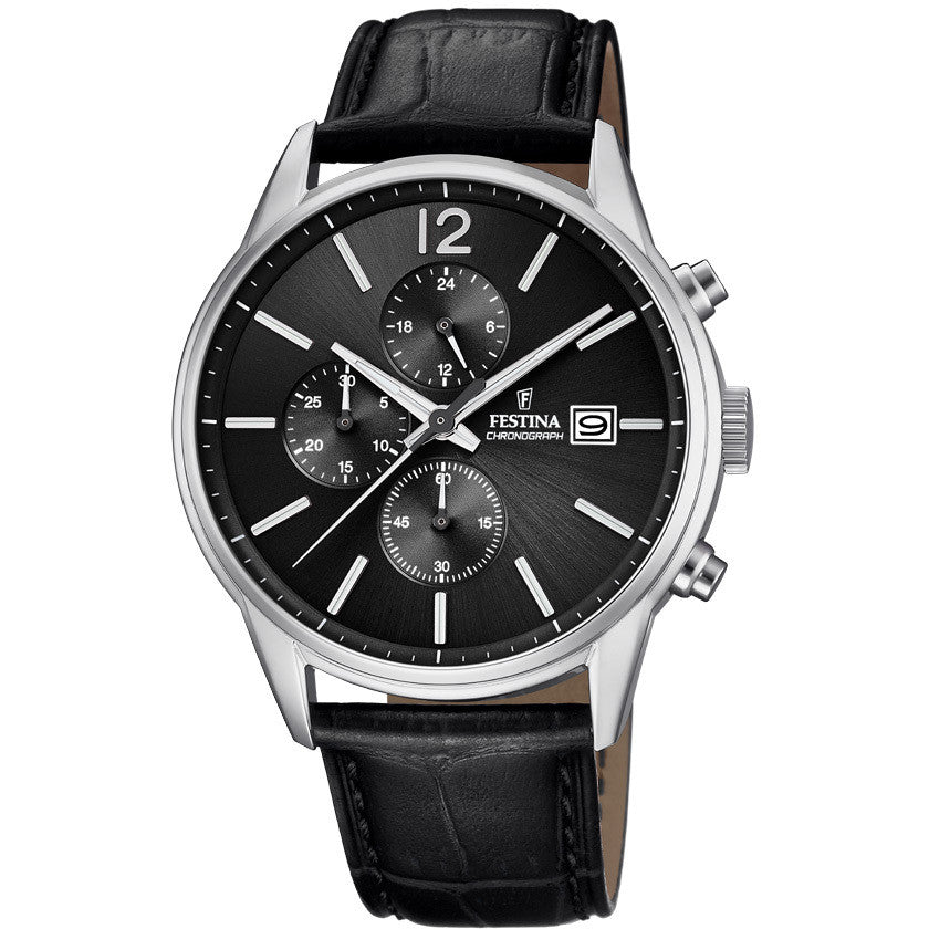 Orologio Uomo Acciaio crono Festina con cinturino pelle F6855/8