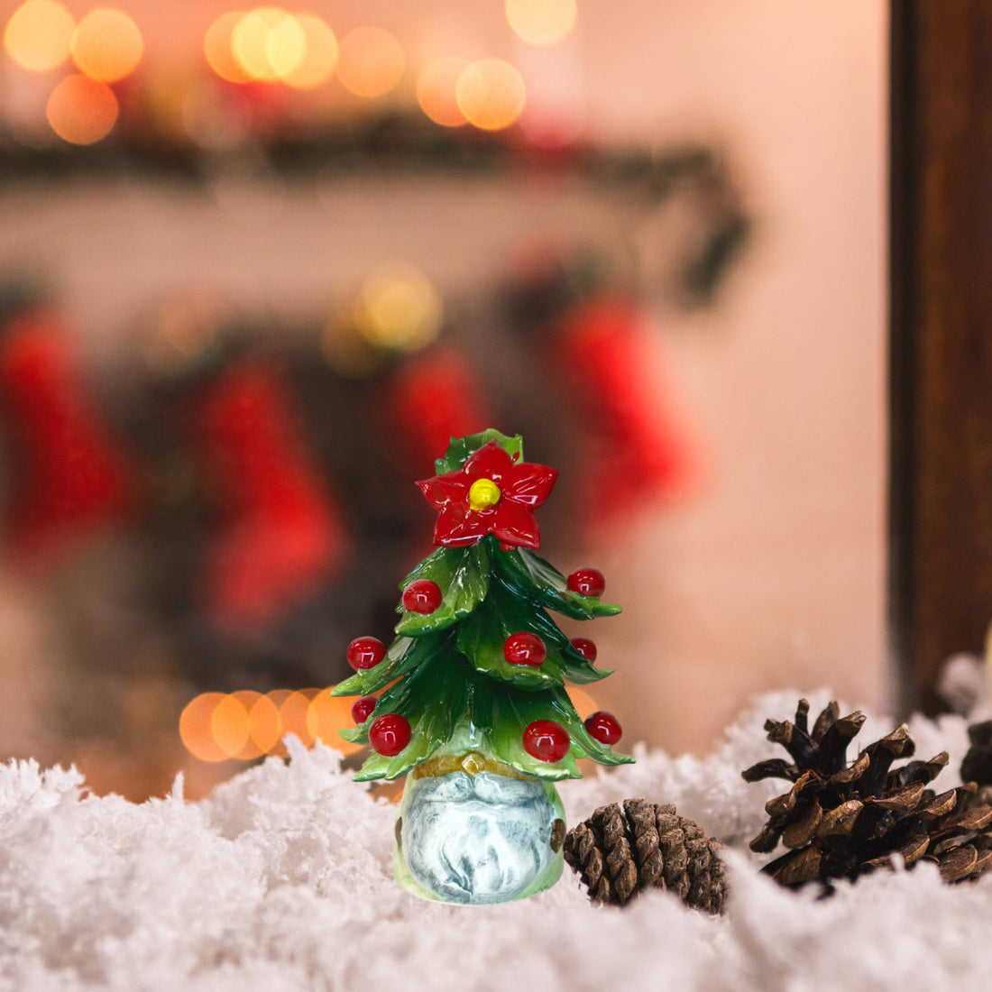 Gnomo Albero di Natale Capodimonte Verde Stella Di Natale 14 cm CAP14