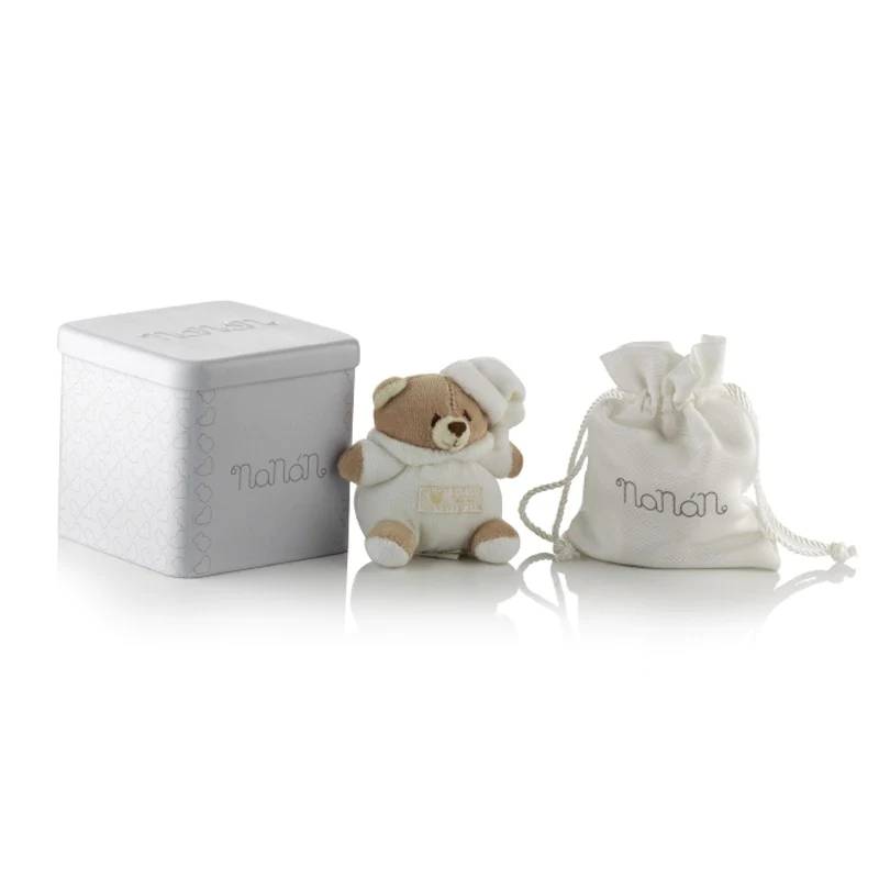 Chiama Angeli Nanan Ottone Cuori Dorati Zirconi Bianchi NAO0008