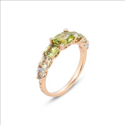 Anello Donna Ponte Vecchio Gioielli Oro 18 KT Peridot Diamante CA1760PDR
