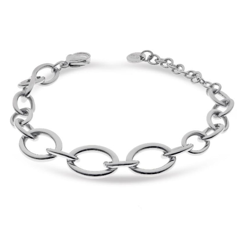 Bracciale Donna Liu Jo Acciaio Lucido Catena Anelli Ovali LJ2330
