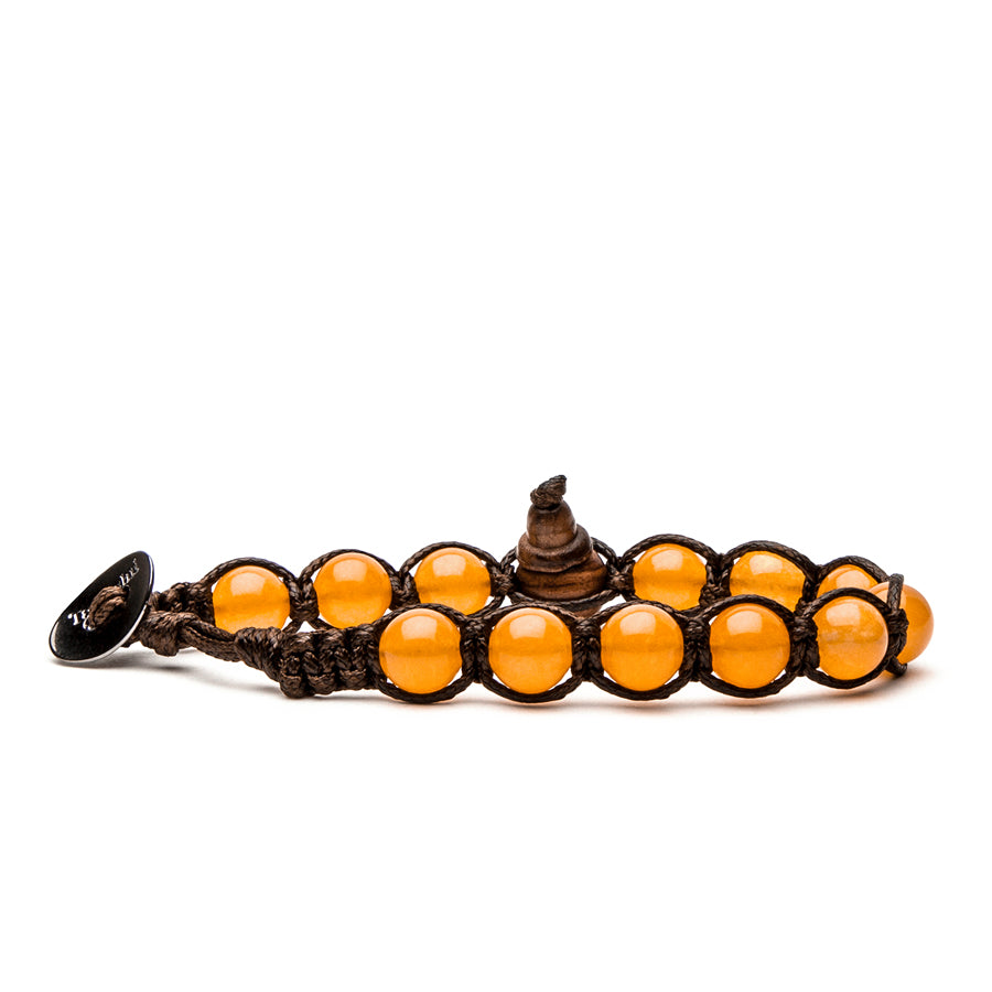 Bracciale Unisex Tamashii Biglie Giada Arancione Porta Fortuna BHS900-207