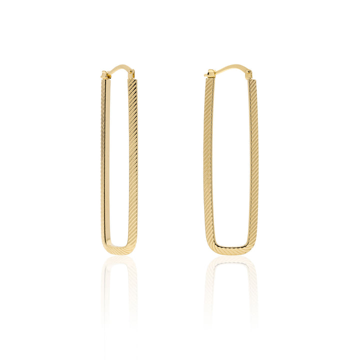 Orecchini Donna Unoaerre Bronzo Dorato Lunghi Grandi Sfaccettato Zigrinato 549487