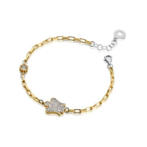 Bracciale Donna Argento 925 Roberto Giannotti Angel Zirconi Giallo Bianco GIA384