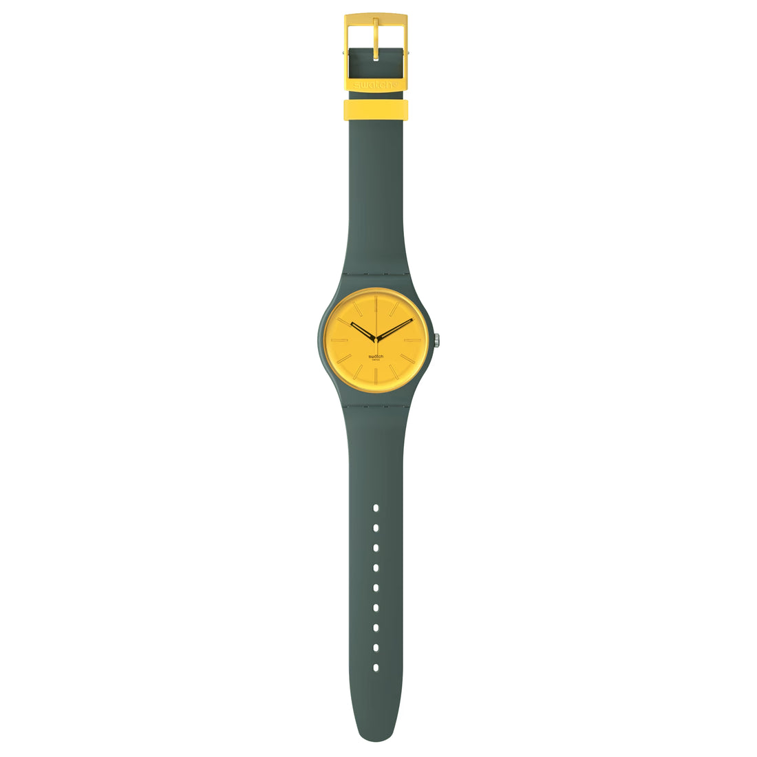 Orologio Unisex Swatch Gold In The Garden Quarzo Verde Scuro Dorato Lucido SO29G103