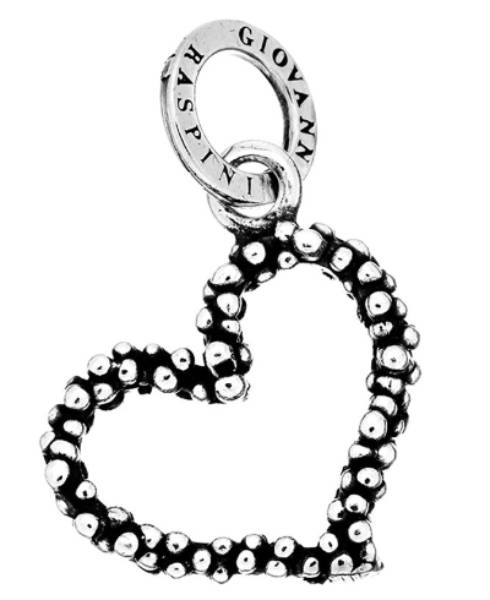 Charm Donna Giovanni Raspini Argento 925 Ciondolo Cuore Mimosa Fatto A Mano 09467