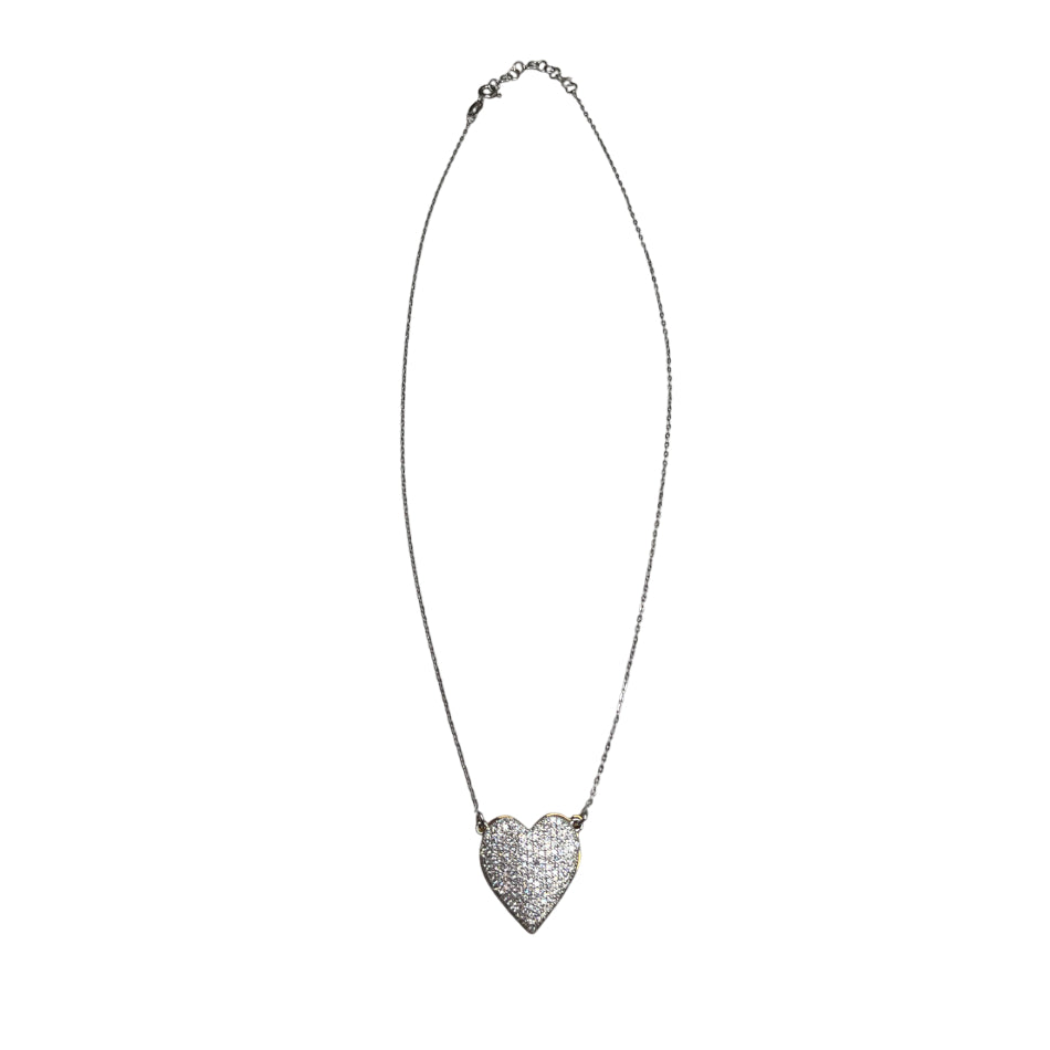 Collana Donna Re Mida Argento Cuore Pavè Zirconi Bianchi CL DJV P2