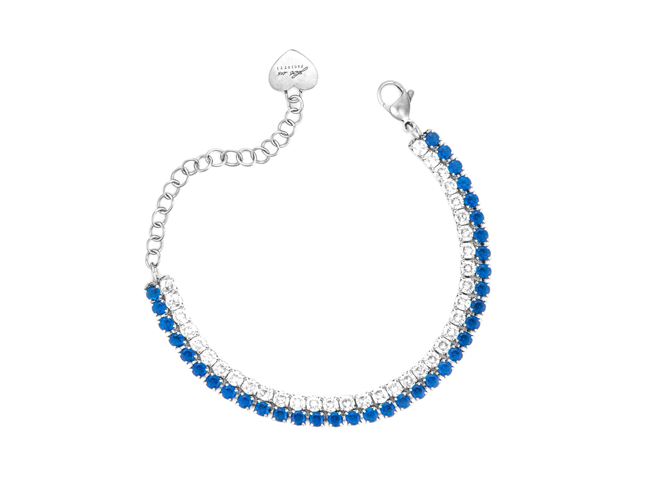 Bracciale Donna AcciaioTennis 4US Cesare Paciotti Zirconi Bianchi Blu 4UBR7788W