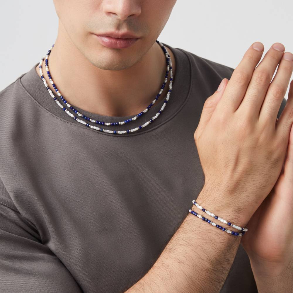 Collana Uomo Giovanni Raspini Argento 925 Girocollo Madreperla Lapislazzuli 12222