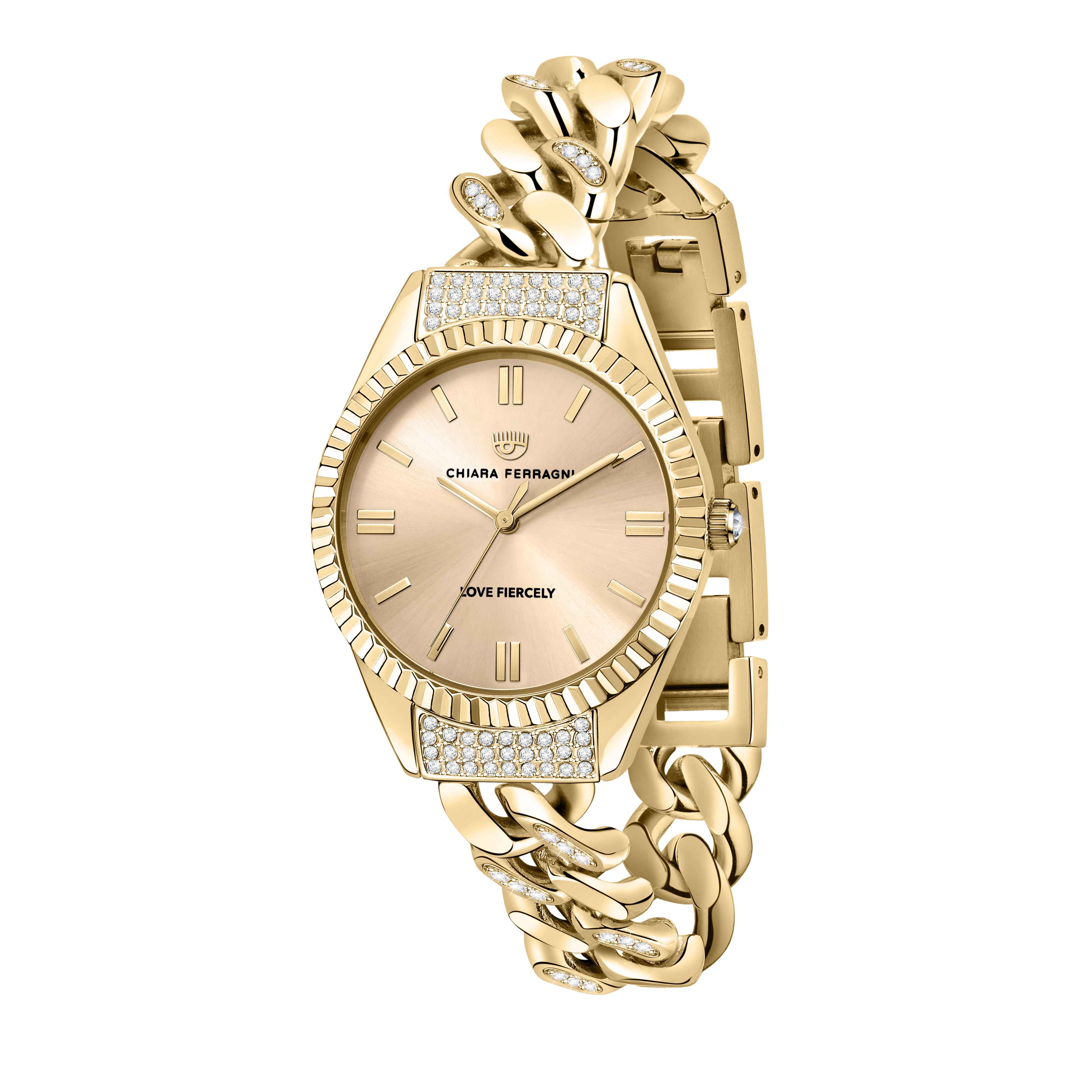 Orologio Donna Chiara Ferragni Quarzo Solo Tempo Acciaio Dorato Catena