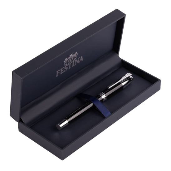 Penna Uomo Festina Acciaio Nero Lucido Cappuccio Biro FWS5111/A