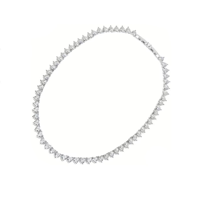 Collana Donna Ottaviani Tennis Rodiata Elegance Cuori Zirconi 501132C