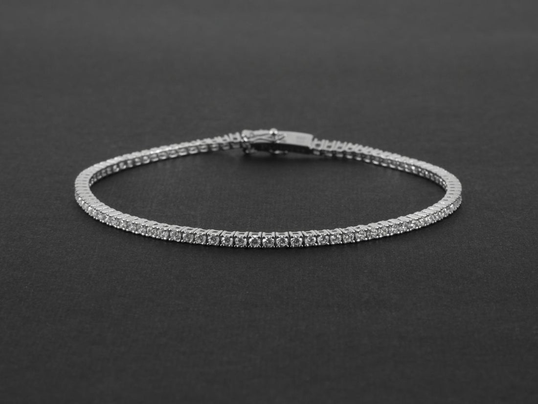 Bracciale Uomo Cesare Paciotti Tennis Argento 925 Zirconi Bianchi JPBR2466B/19