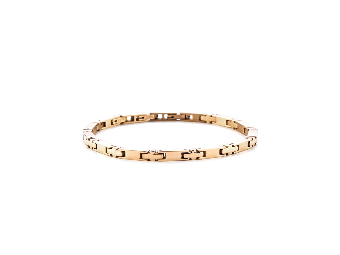 Bracciale Uomo 4US Cesare Paciotti Acciaio PDV Rosè Lucido Catena Semirigida 4UBR6158