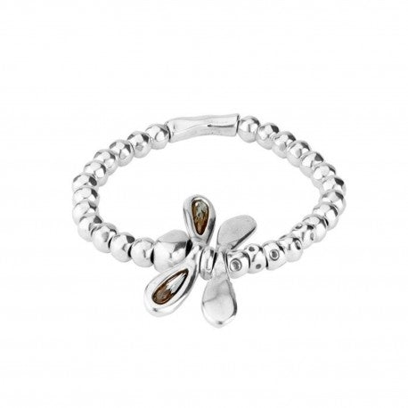 Bracciale Donna Uno De 50 Elastico Con Libellula Ali Di Cristalli