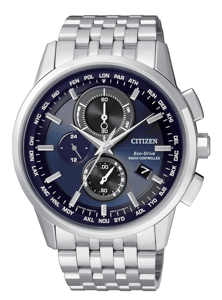 Orologio Uomo Acciaio CITIZEN Radio Controllato Cronografo Eco Drive AT8110-61L