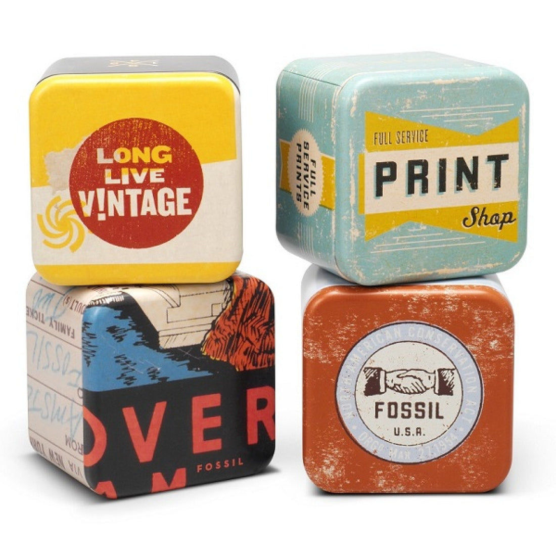 Orologio Uomo Fossil Quarzo Solo Tempo Acciaio Bicolore Blu Numeri Romani FS6010