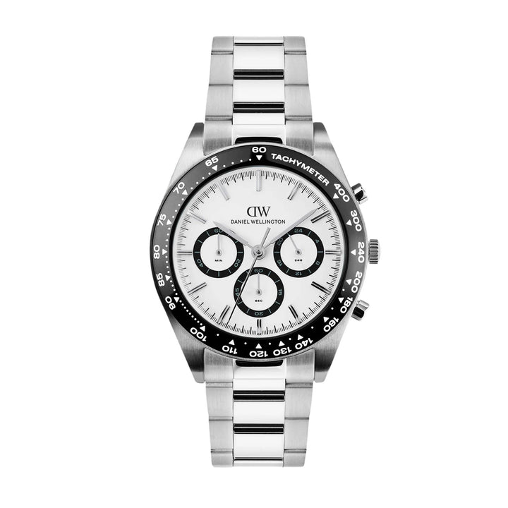 Orologio Uomo Daniel Wellington Iconic Tachymeter Acciaio Bianco DW00100948