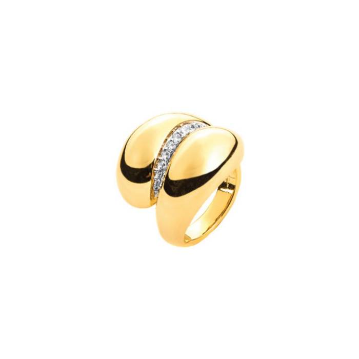 Anello Donna 4US Cesare Paciotti Ottone Oro Pvd Zirconi 4UAN8583W/L