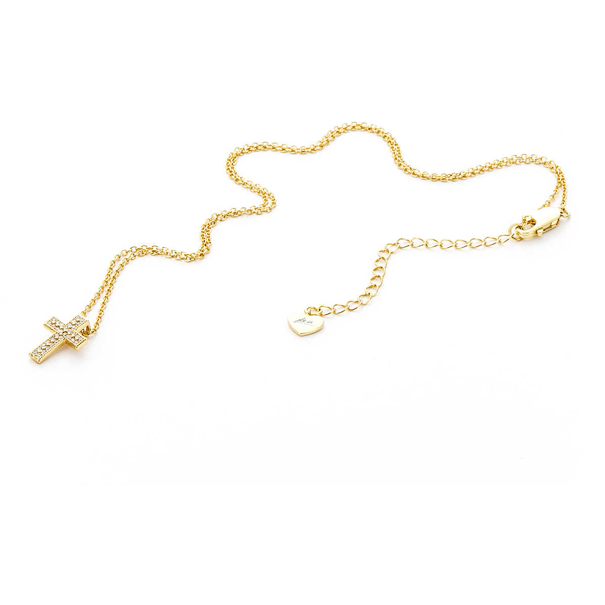 Collana Donna 4US Cesare Paciotti Argento giallo 925 Croce Zirconi 4UCL4842W