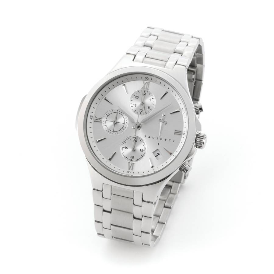 Orologio Uomo Cesare Paciotti Acciaio Quarzo Cronografo Data Argentè TSCR237