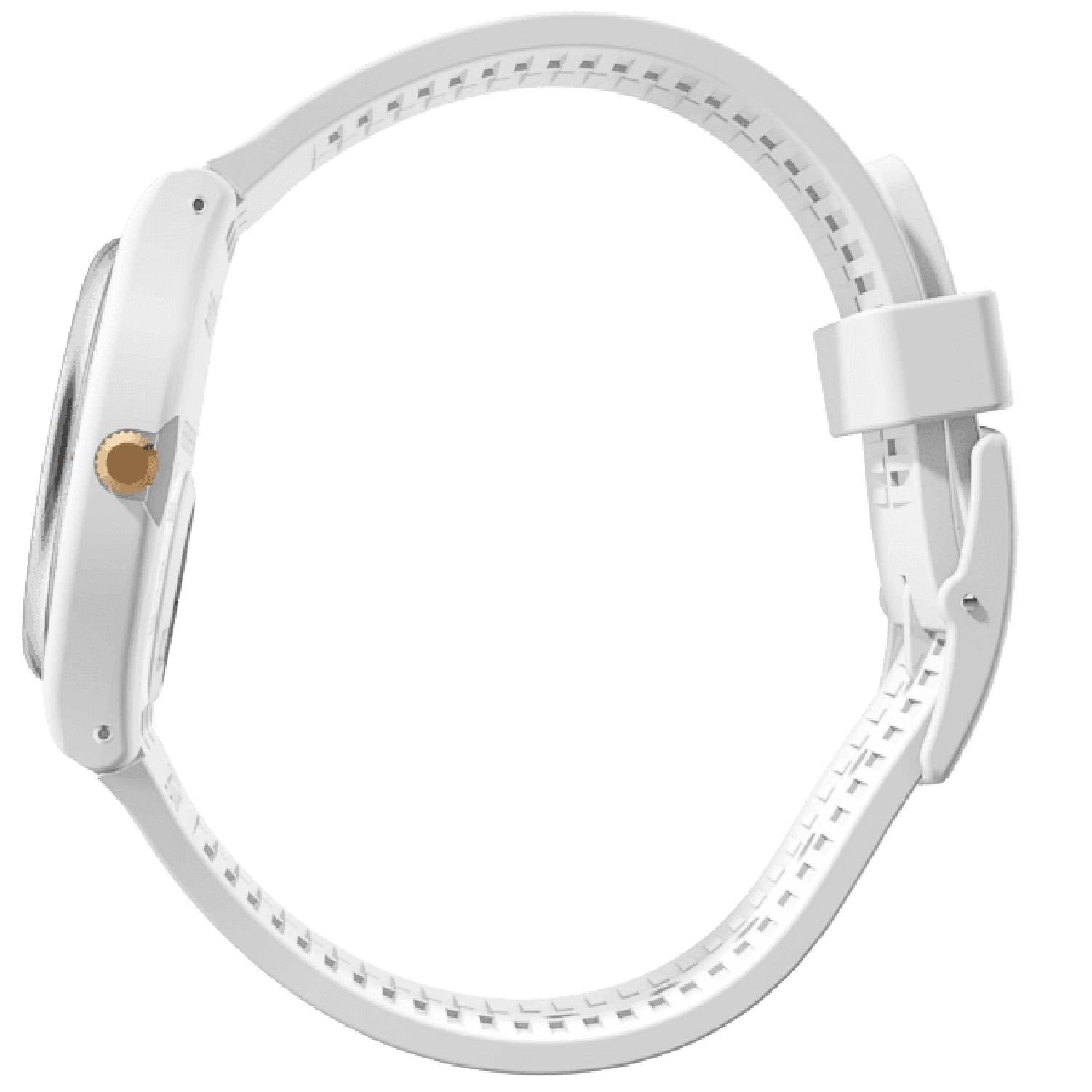 Orologio Donna Gomma Resina Swatch Quarzo Solo Tempo White Bishop Oro GW164