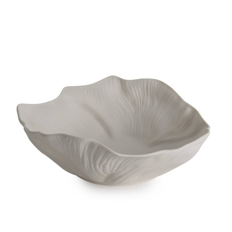 Centrotavola Henriette Flussi Foglia Bianco Porcellana Diametro 30 cm D19091