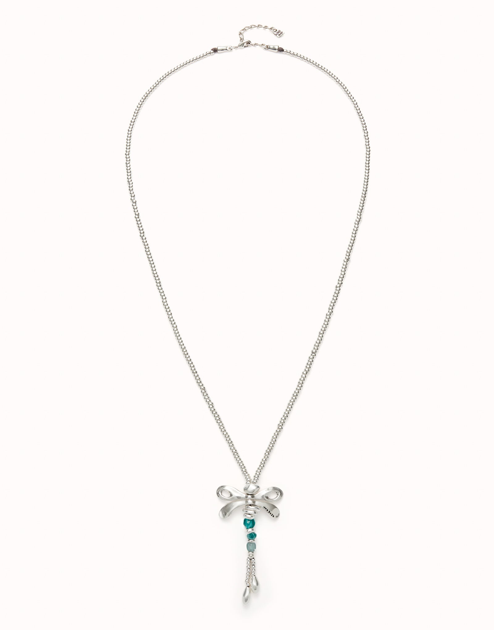 Collana Donna Uno de 50 Metallo Zama Colore Argento Libellula Biglie Colorate COL1963VRDMTL0U