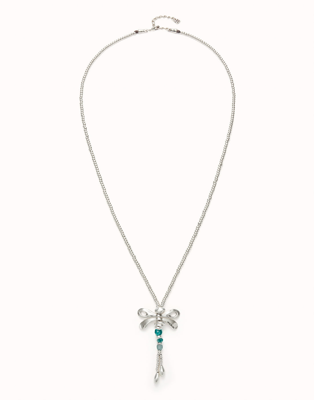 Collana Donna Uno de 50 Metallo Zama Colore Argento Libellula Biglie Colorate COL1963VRDMTL0U