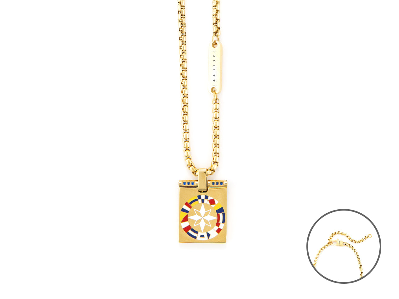 Collana Uomo 4us cesare paciotti acciaio dorato rosa dei venti 4UCL6763