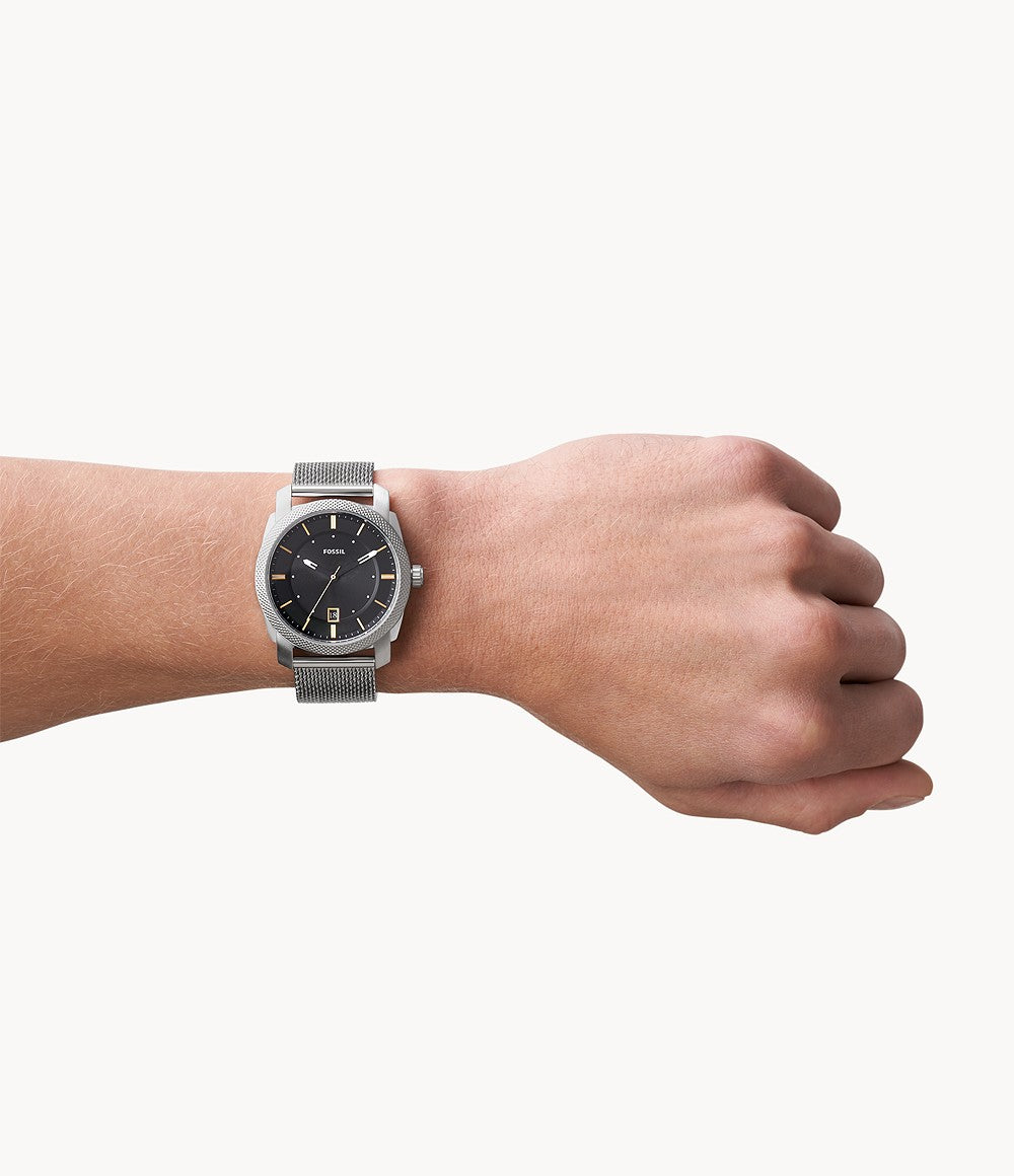 Orologio Uomo Fossil Acciaio Quarzo Solo Tempo Maglia Milano FS5883