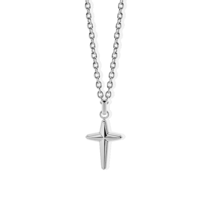 Collana Uomo Liu Jo Acciaio Croce Lucida Catena Rolò MLJ547